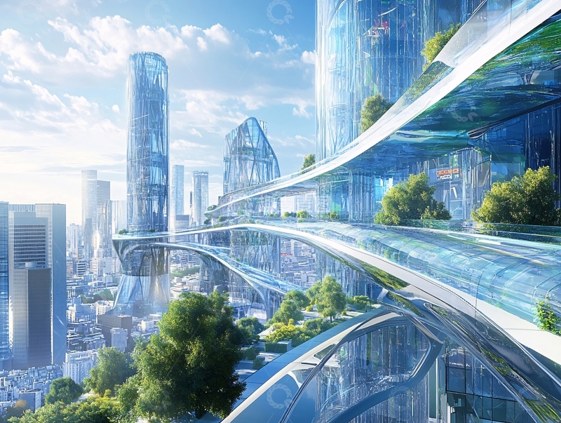 高清大图下载【趣麦麦图】科创云廊手绘3