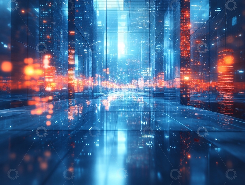 高清大图下载【趣麦麦图】-橙色科技城市21