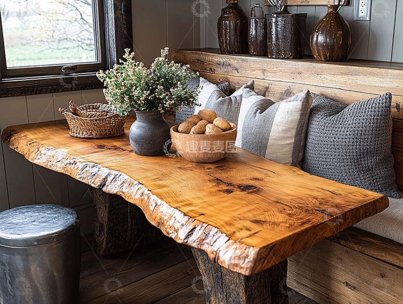 高清大图下载【趣麦麦图】原木吧台