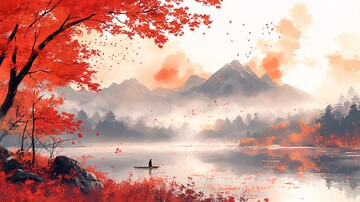 秋晨竹影秋晨竹