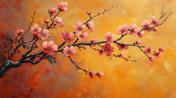 樱花盛开背景字