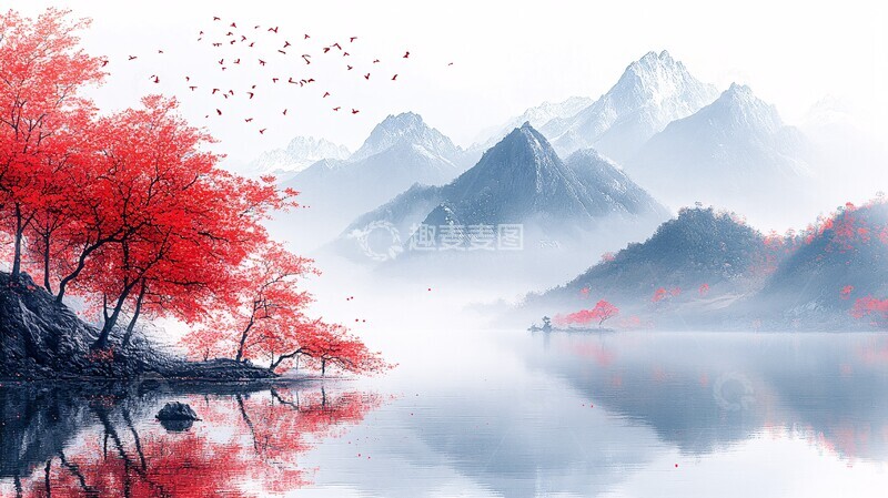 高清大图下载【趣麦麦图】山水墨韵山水墨韵树木2