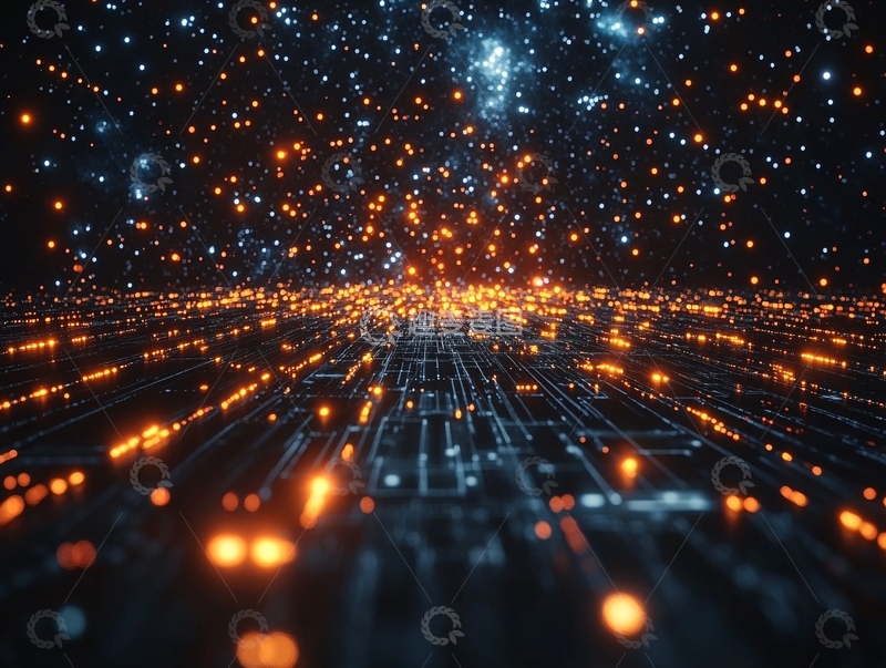 高清大图下载【趣麦麦图】-橙色科技信息网络光线8