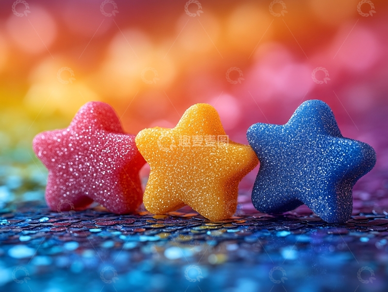 高清大图下载【趣麦麦图】彩色星星背景图1