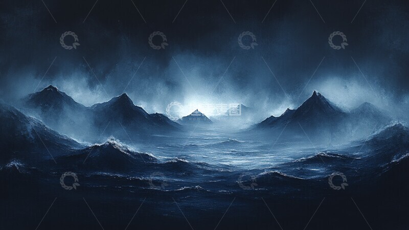 灰墨浪涌背景氛围光暗2