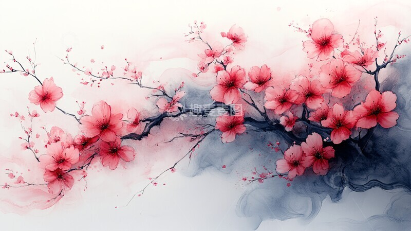 高清大图下载【趣麦麦图】樱花树枝环绕2