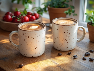 两只印花咖啡杯