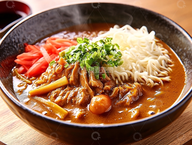 高清大图下载【趣麦麦图】肥牛咖喱乌冬面