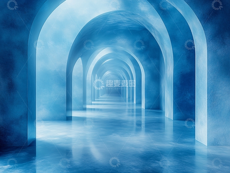 高清大图下载【趣麦麦图】蓝色过道2