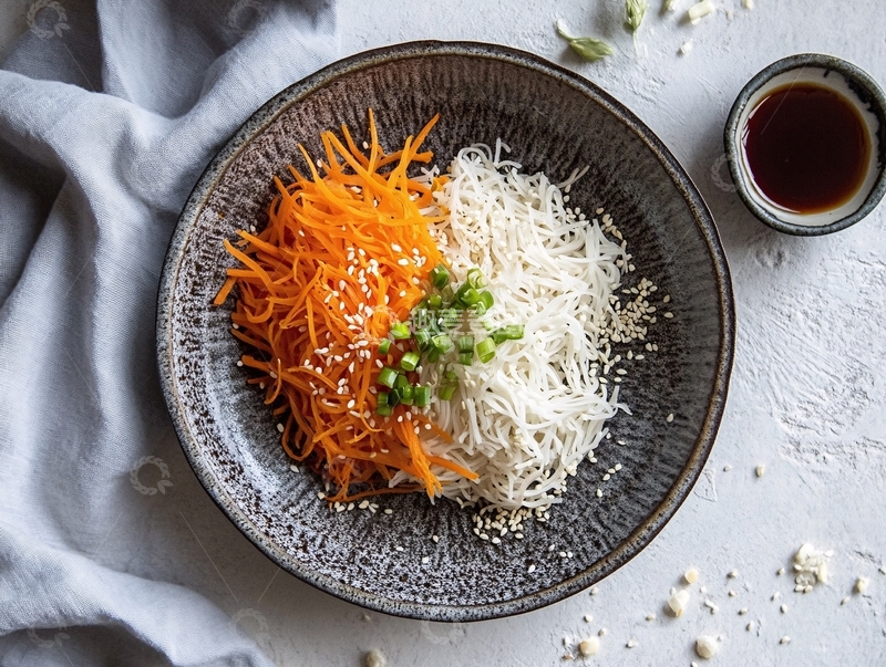 高清大图下载【趣麦麦图】金丝凉面