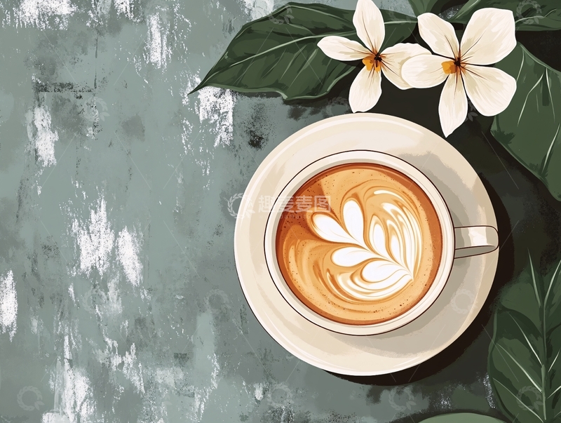高清大图下载【趣麦麦图】场景咖啡植物插画