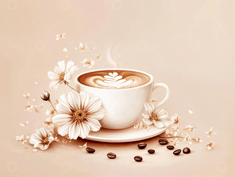 高清大图下载【趣麦麦图】咖啡绘画插画设计