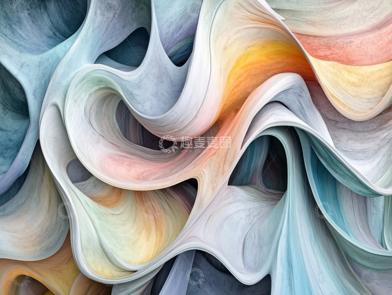 高清大图下载【趣麦麦图】肌理彩色流体背景墙6