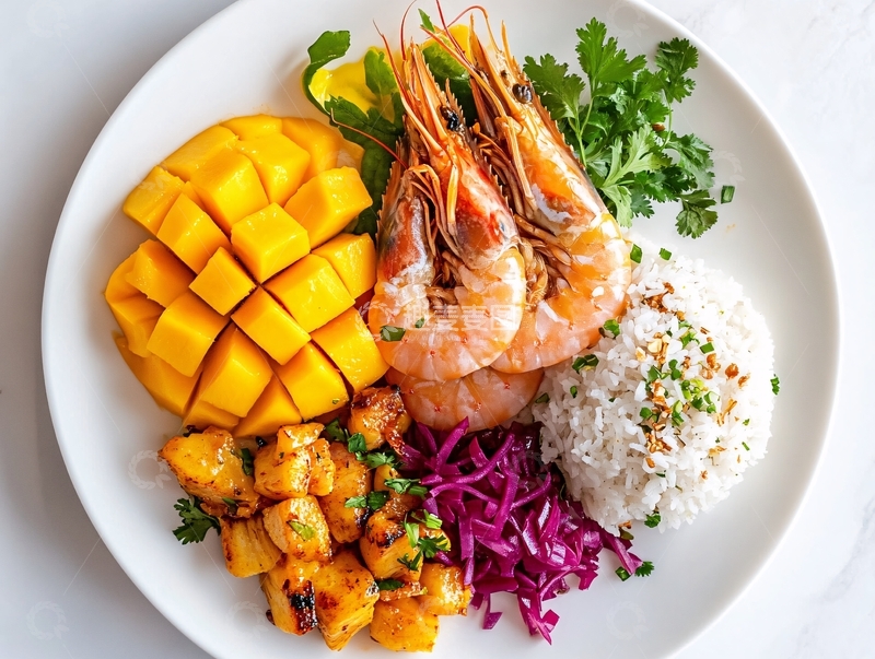 高清大图下载【趣麦麦图】芒果拌虾