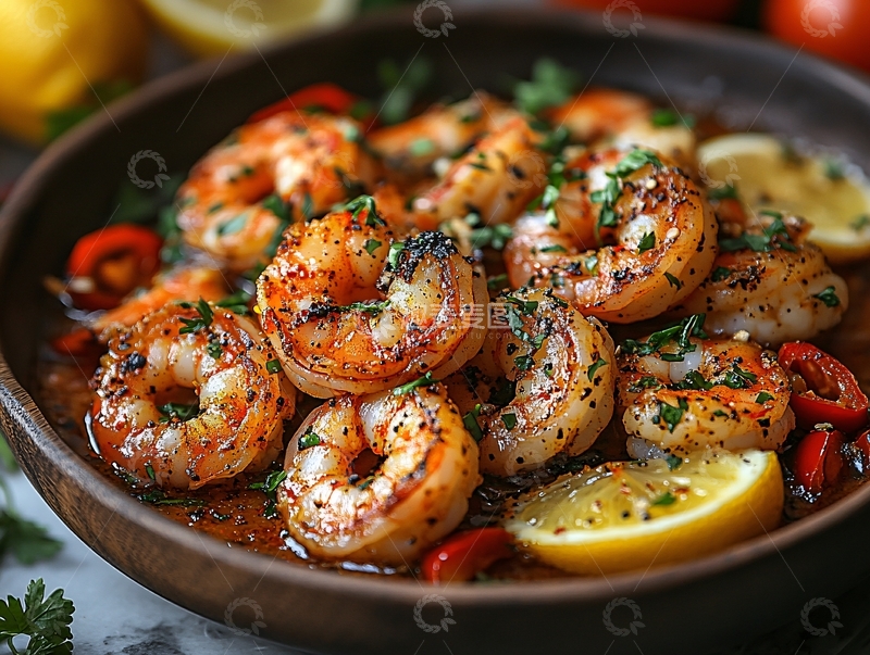 高清大图下载【趣麦麦图】香草柠檬虾