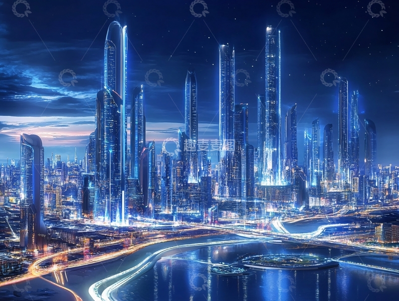 高清大图下载【趣麦麦图】现代科技炫光城市10