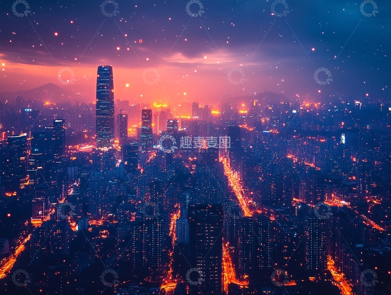 高清大图下载【趣麦麦图】北上广深智慧城市1