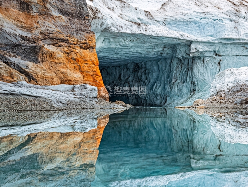 高清大图下载【趣麦麦图】崖壁中部一排倒影1