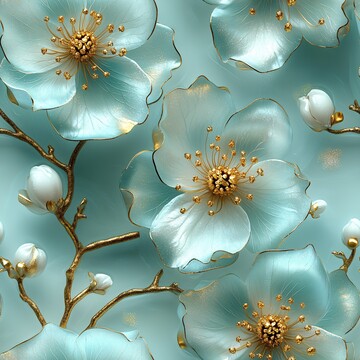 翠绿金黄马兰花朵1