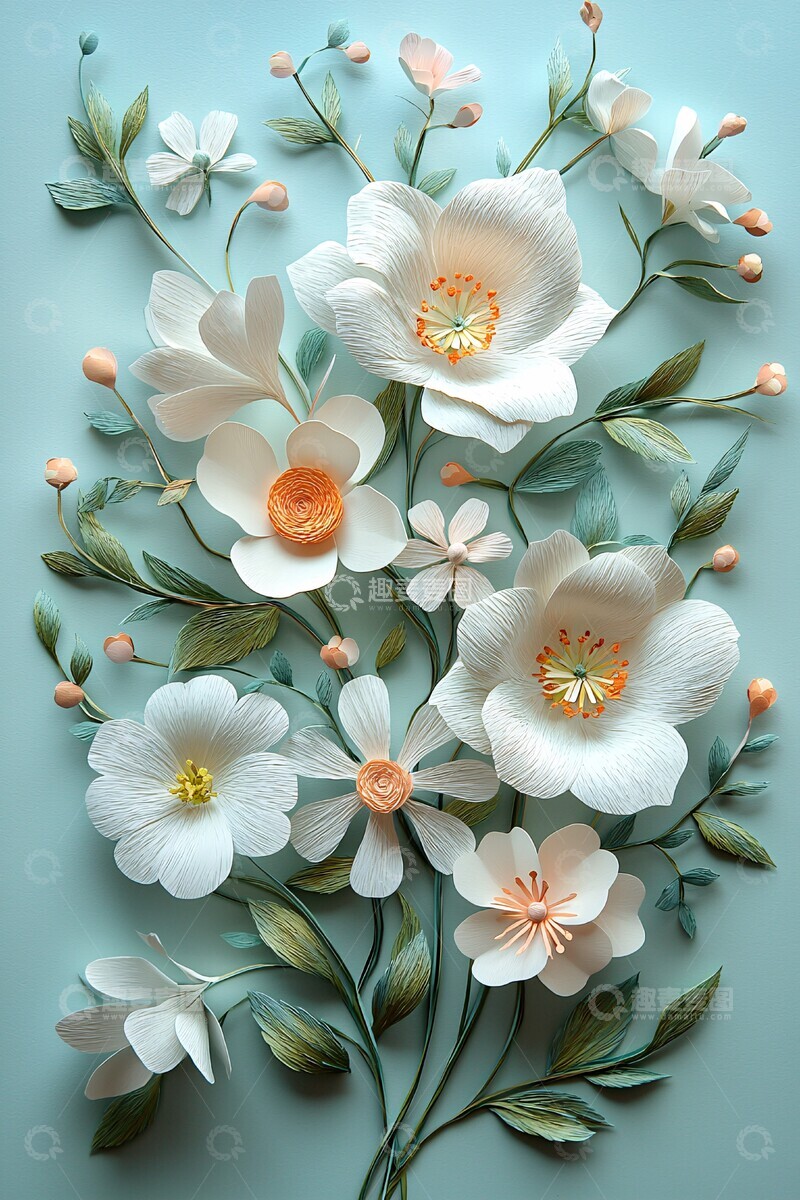 高清大图下载【趣麦麦图】野花纸艺花束1