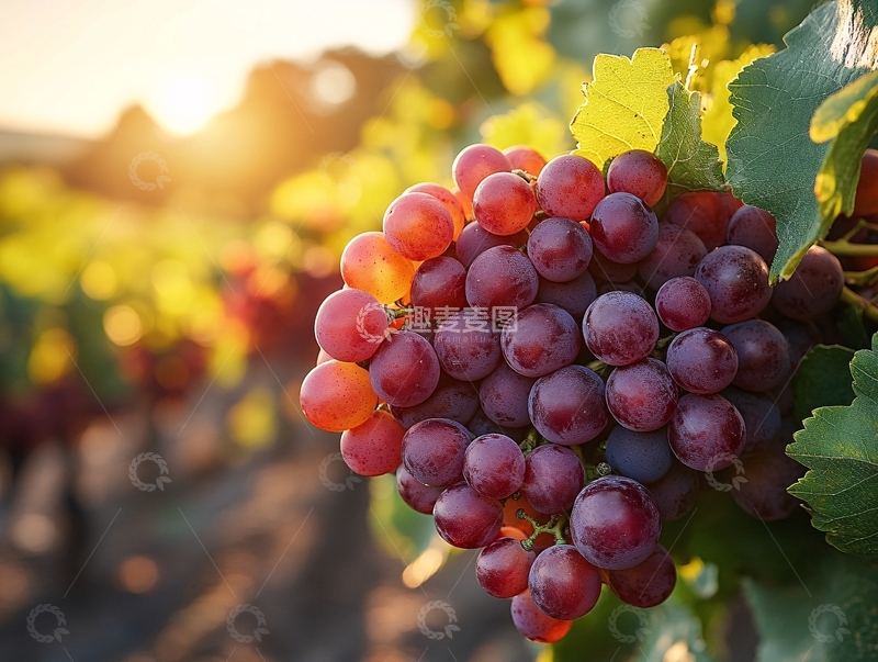 高清大图下载【趣麦麦图】红提阳光下的葡萄串