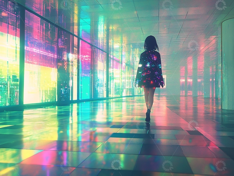 高清大图下载【趣麦麦图】唯美彩虹女孩