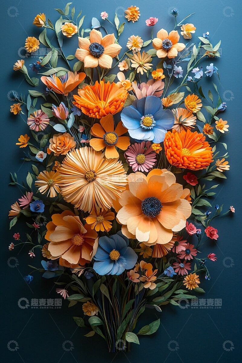 高清大图下载【趣麦麦图】野花纸艺花束
