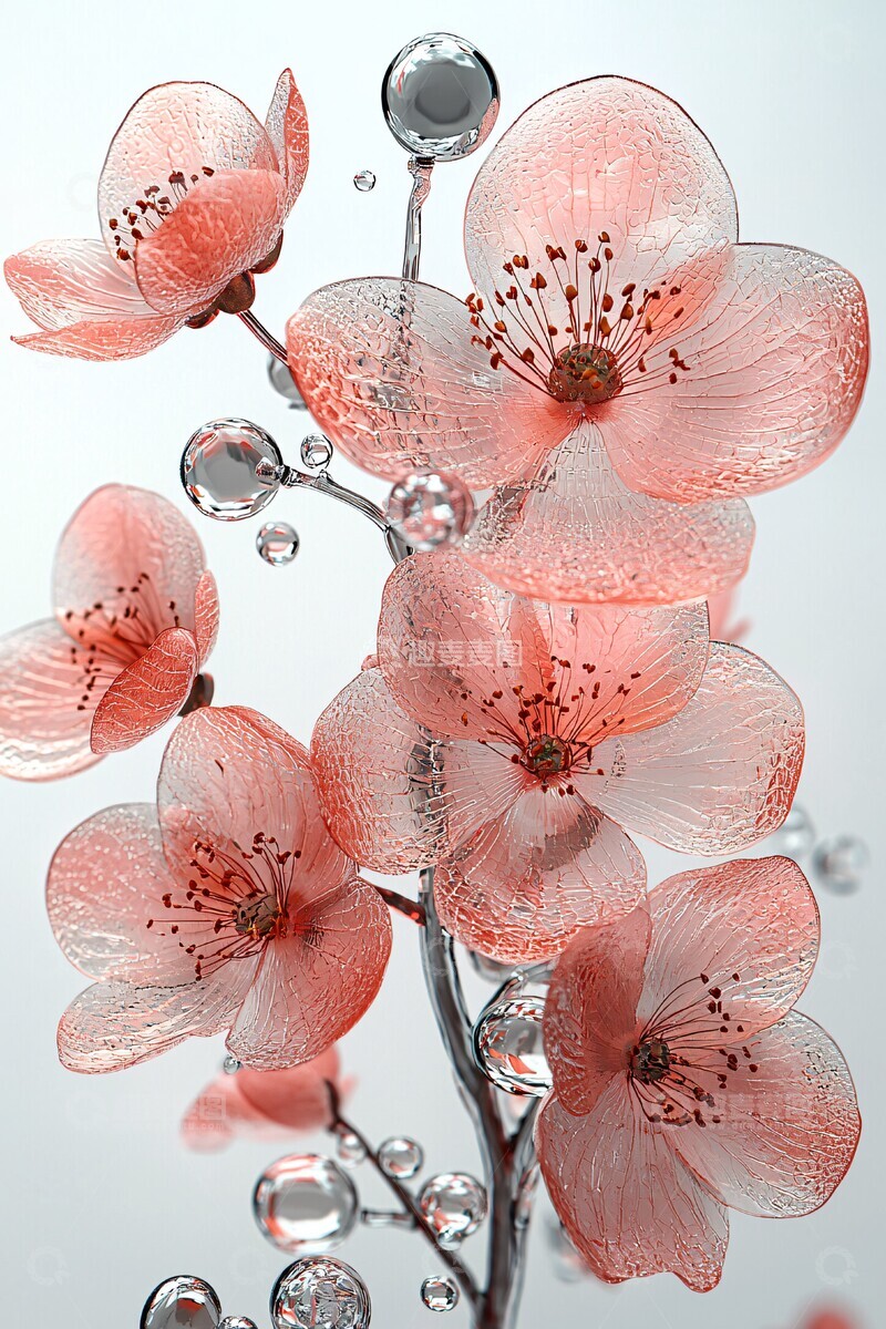 高清大图下载【趣麦麦图】玻璃花与泡泡