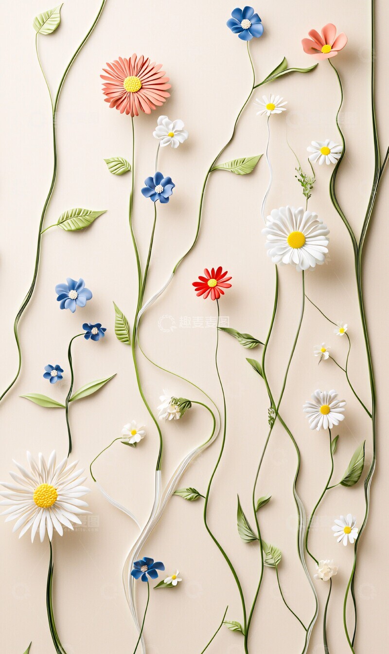 高清大图下载【趣麦麦图】春日花语花卉蓝色白色3