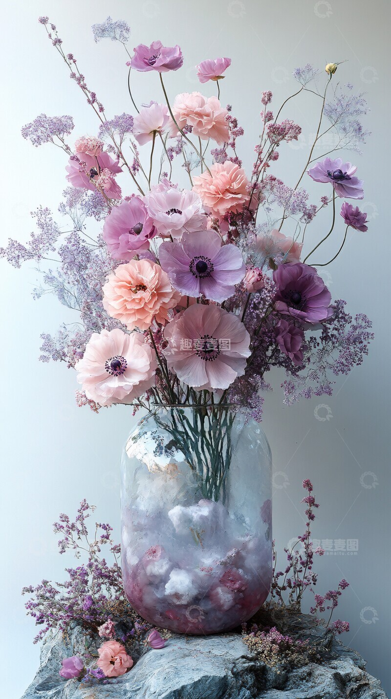 高清大图下载【趣麦麦图】紫色梦幻花艺2