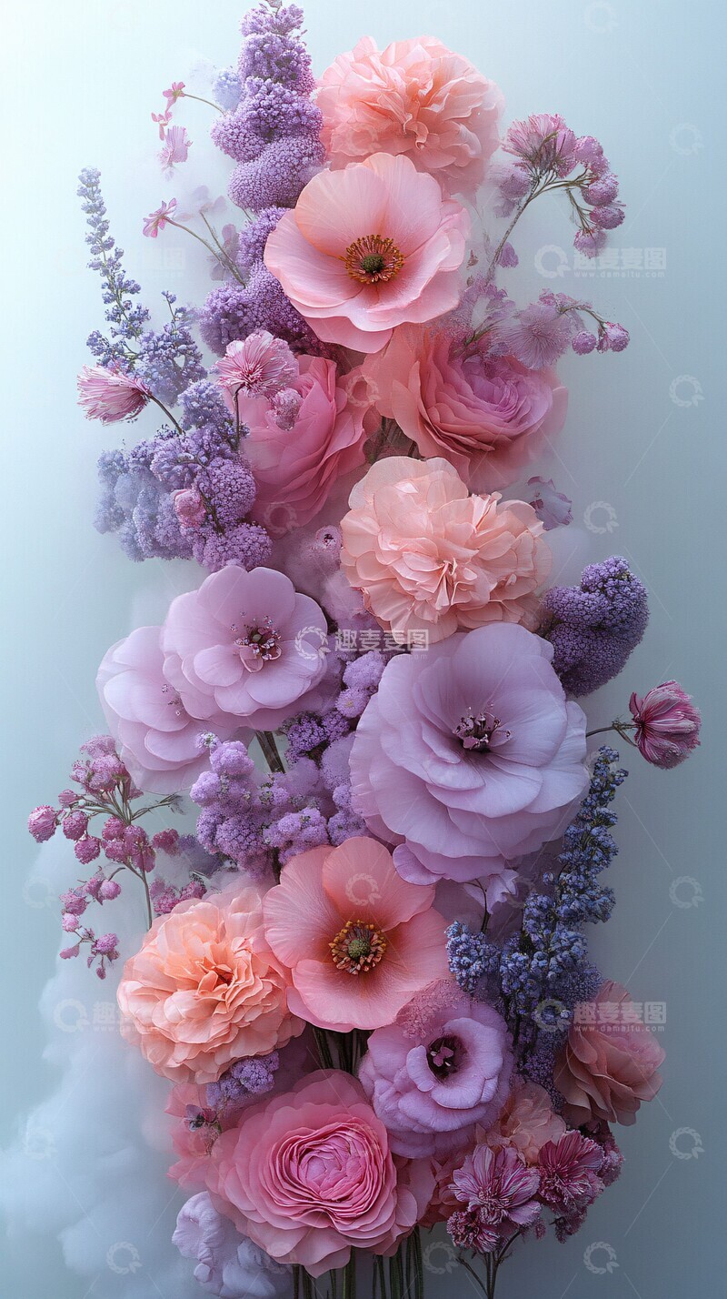 高清大图下载【趣麦麦图】紫色梦幻花艺3