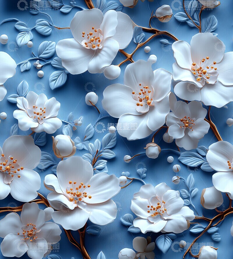 高清大图下载【趣麦麦图】塑料花卉图案3