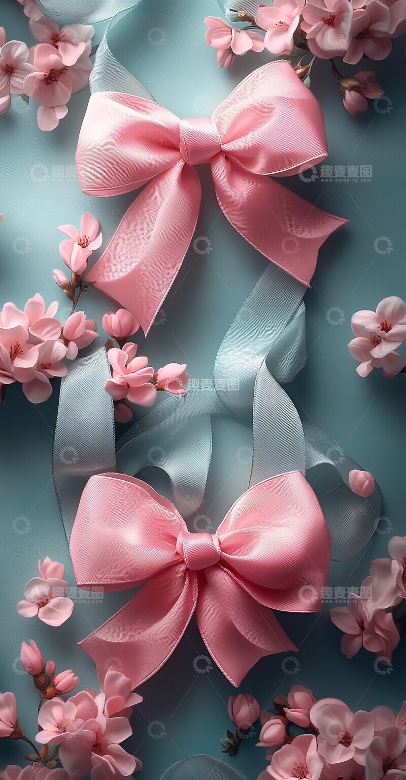 高清大图下载【趣麦麦图】粉色立体蝴蝶结设计1