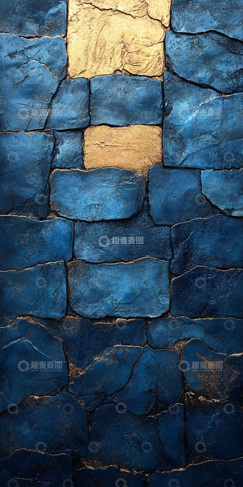 高清大图下载【趣麦麦图】皇家蓝金纹背景1