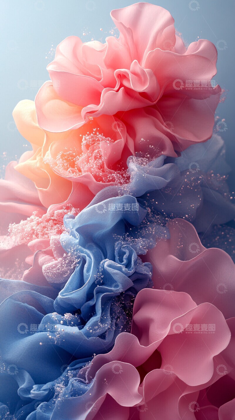 高清大图下载【趣麦麦图】粉色蓝色漩涡波纹
