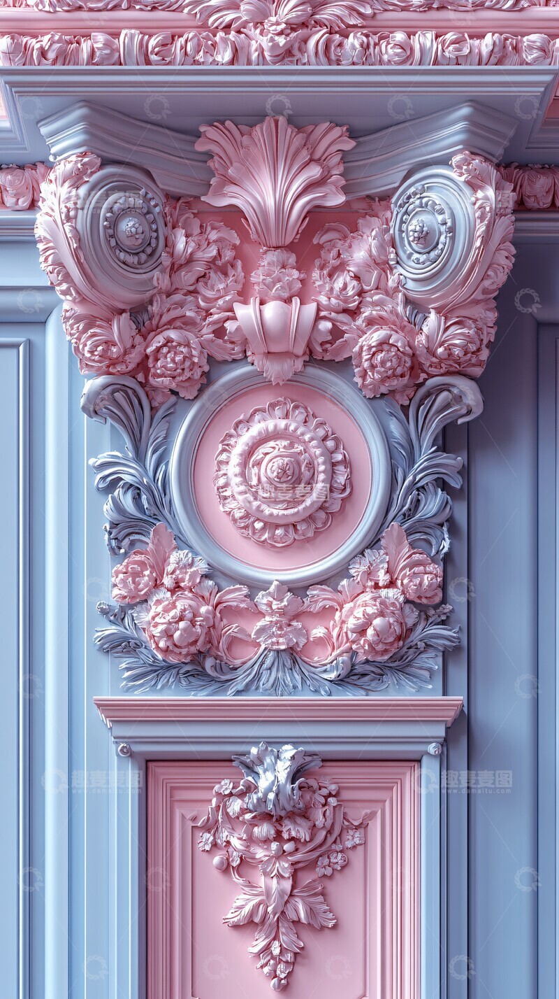 高清大图下载【趣麦麦图】粉色蓝色浪漫边框
