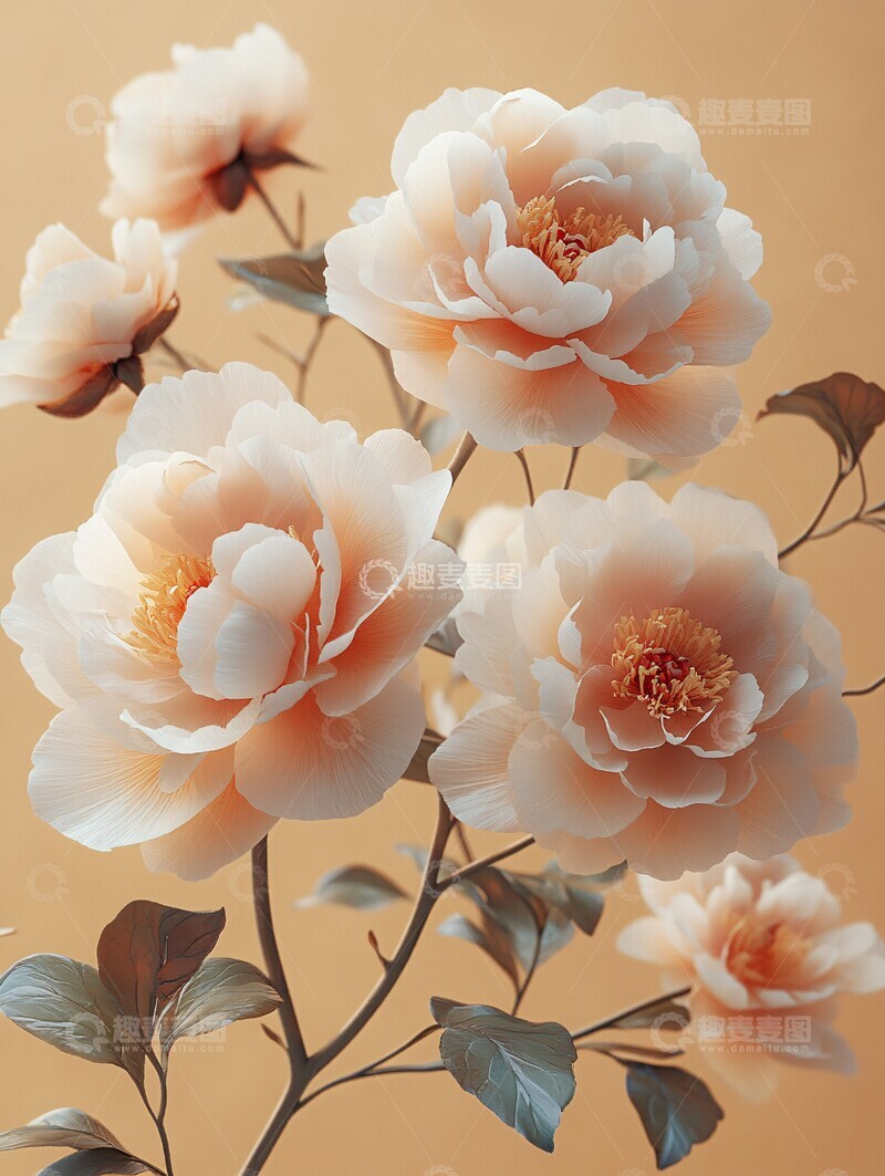 高清大图下载【趣麦麦图】牡丹花丛特写3