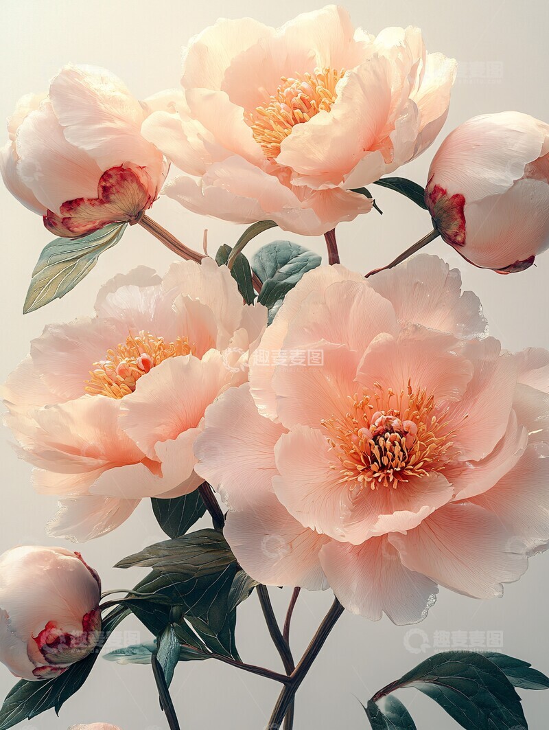 高清大图下载【趣麦麦图】牡丹花丛特写2