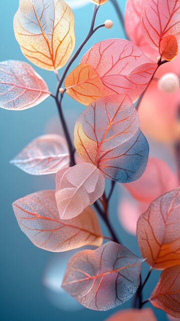 彩色翡翠叶背景1