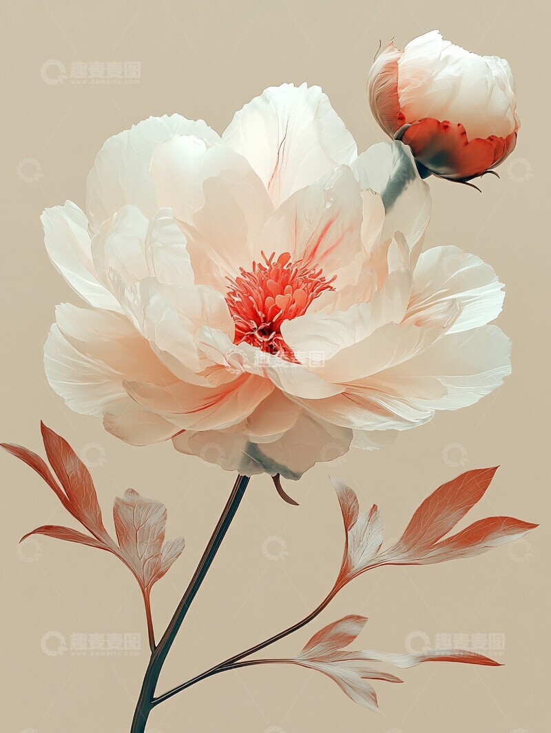 高清大图下载【趣麦麦图】牡丹花丛特写1