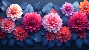 大丽花叶连续图案