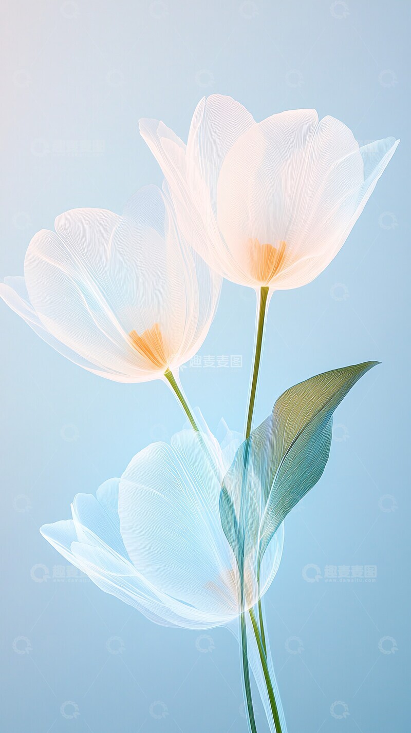 高清大图下载【趣麦麦图】光透视郁金香