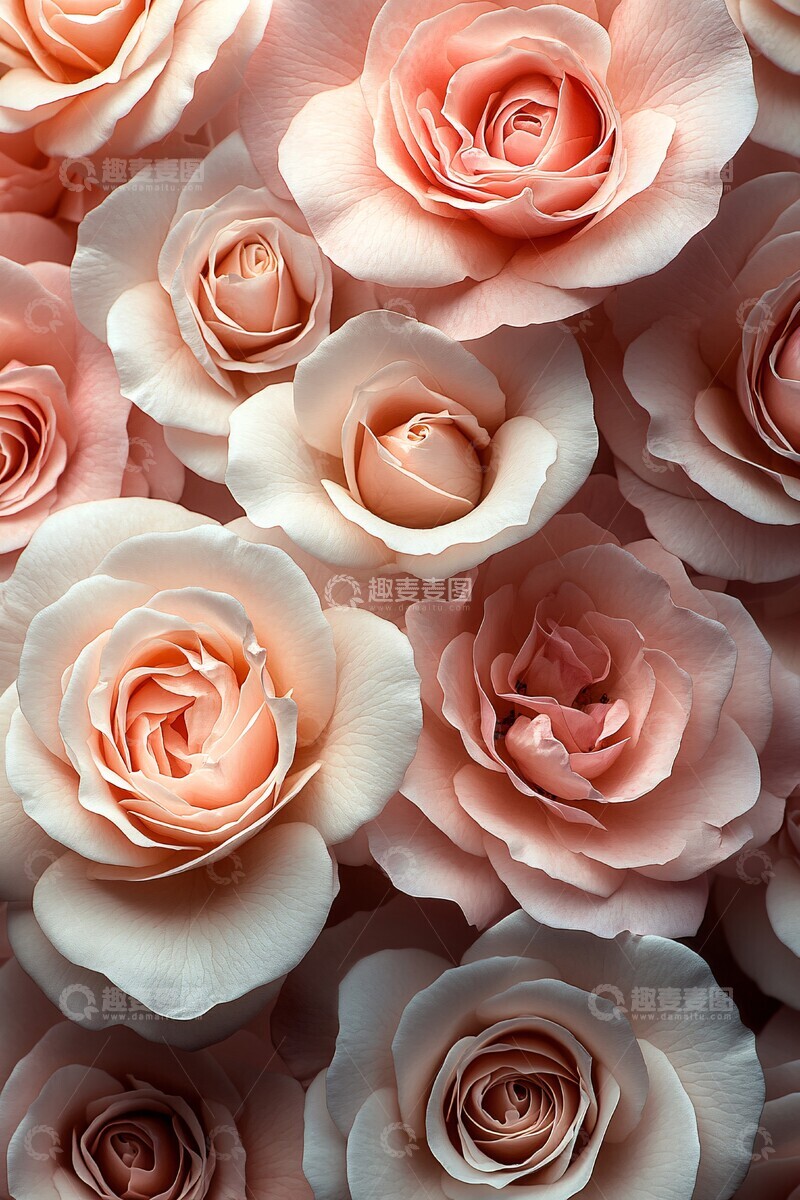 高清大图下载【趣麦麦图】粉白玫瑰特写2