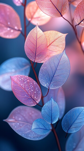 彩色翡翠叶背景2