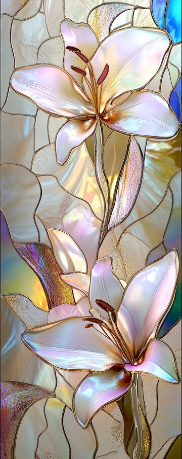 鸢尾花玻璃艺术3