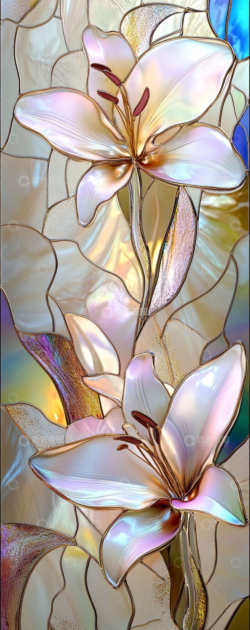 鸢尾花玻璃艺术3