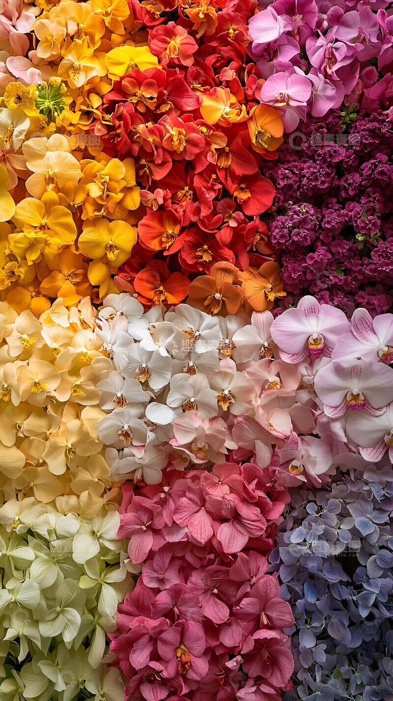 高清大图下载【趣麦麦图】彩色花朵密集排列2