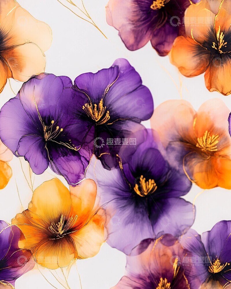 高清大图下载【趣麦麦图】梦幻花朵图案
