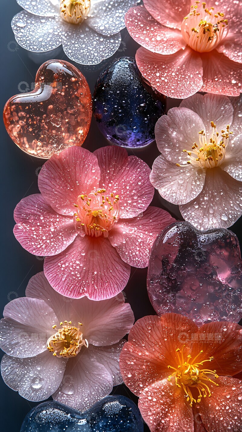 高清大图下载【趣麦麦图】山茶花与鹅卵石2