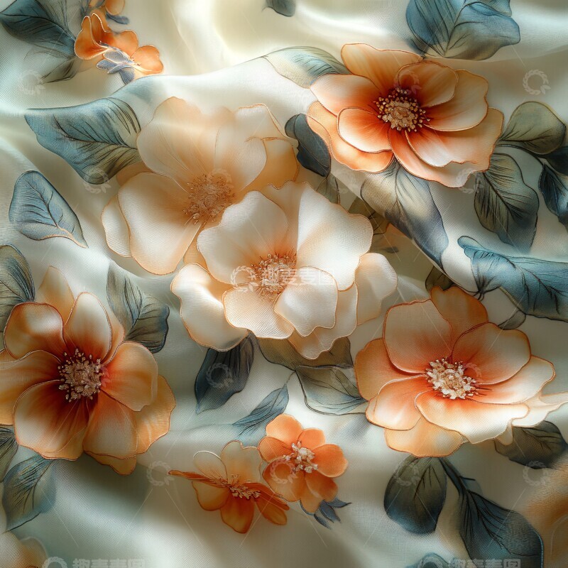 高清大图下载【趣麦麦图】花卉艺术围巾2